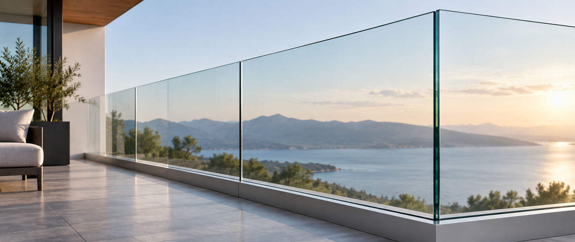 Railing glass