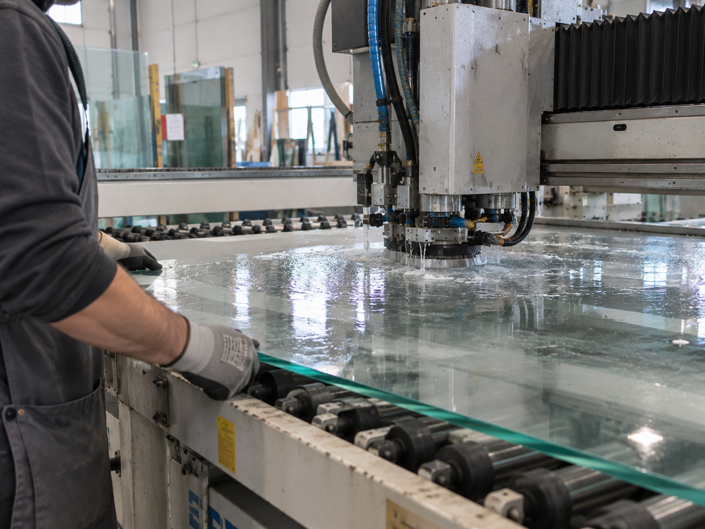 Glas mit satinierter Oberfläche